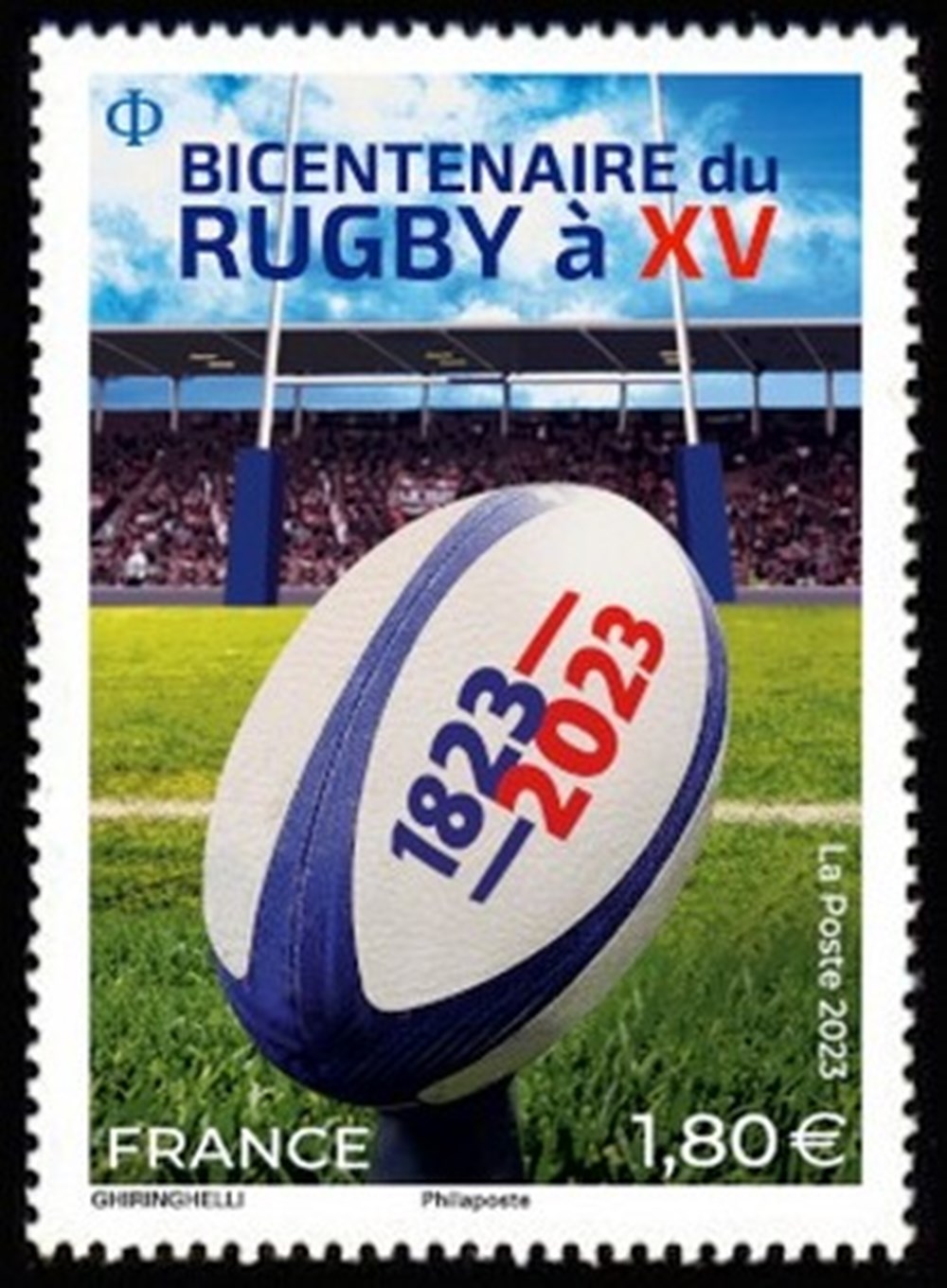timbres europe france 2023 bicentenaire du rugby a xv