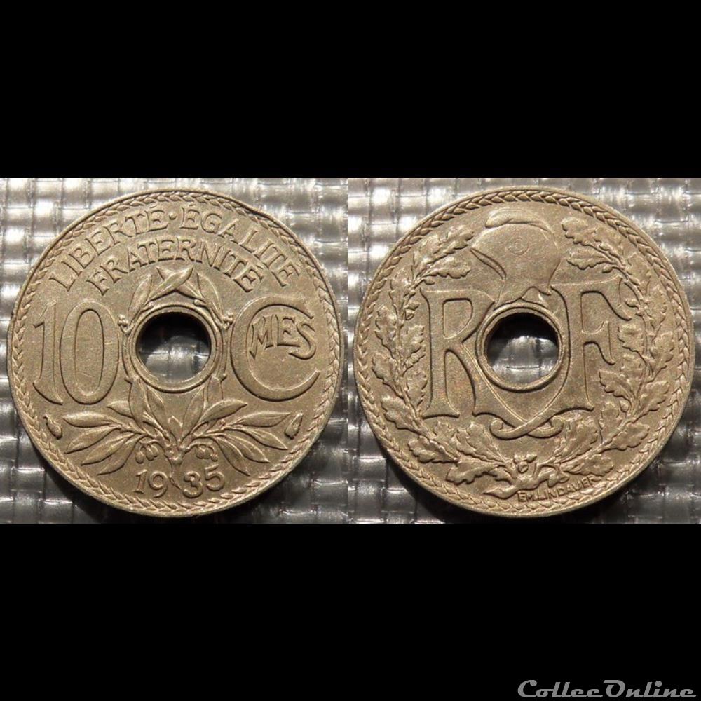 Dc 10 centimes EM Lindauer 1935 21mm 4g monnaie france moderne dc 10 centimes em lindauer 1935 21mm 4g