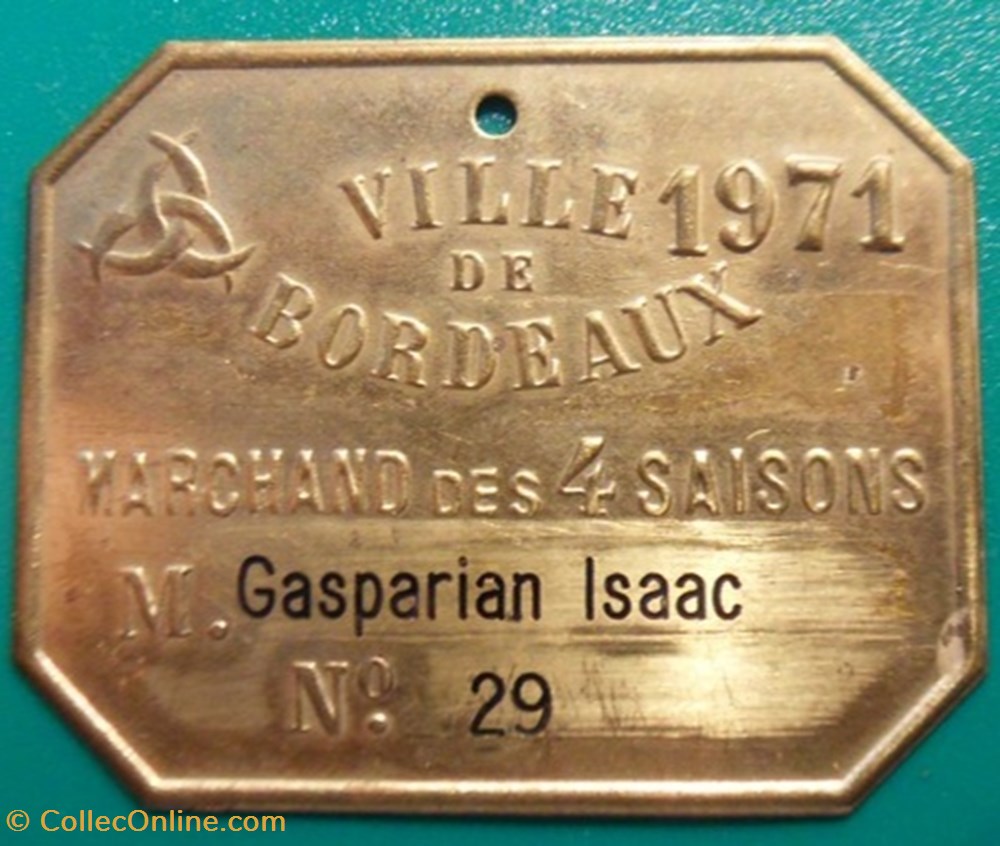 diver plaque de metier bordeaux marchand des 4 saisons 1971