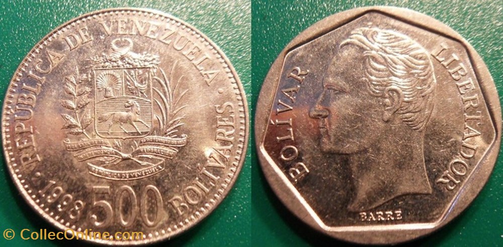 500 Bolivars 1998 monnaie monde venezuela 500 bolivars 1998