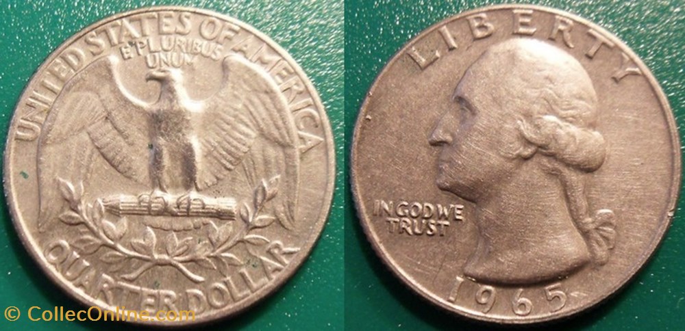 quarter Dollar 1965 monnaie monde etat uni quarter dollar 1965