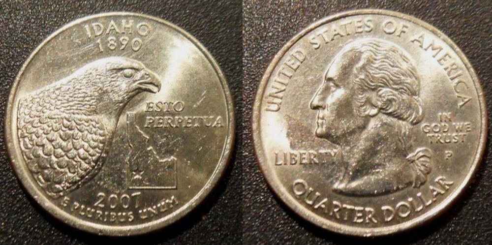 1/4 dollar 2007 P Idaho monnaies monde etats unis 1 4 dollar 2007 p idaho