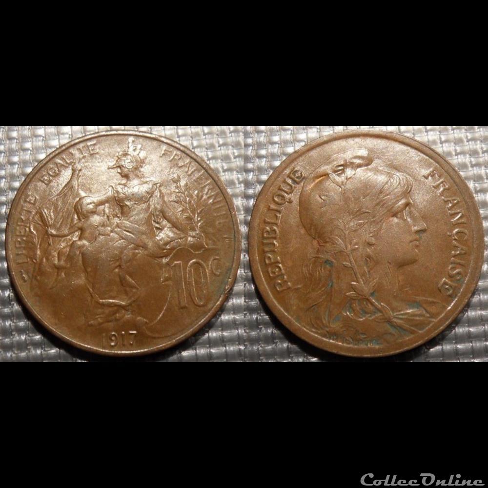 monnaies monde france da 10 centimes dupuis 1917
