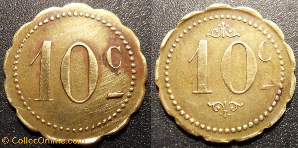 i- Jeton anonyme 10c monnaies paranumismatique jetons poids i jeton anonyme 10c