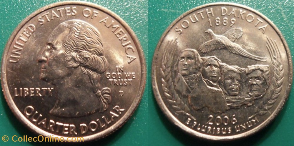 1/4 dollar 2006 D South Dakota monnaie monde etat uni 1 4 dollar 2006 d south dakota