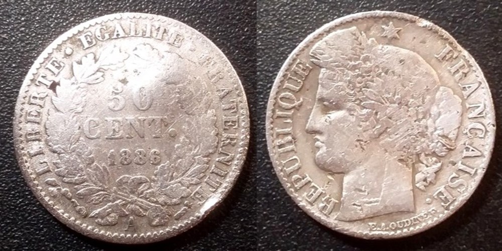 H-Deuxième République 50 Centimes Céres 1886 A monnaies monde france h deuxieme republique 50 centimes ceres 1886 a