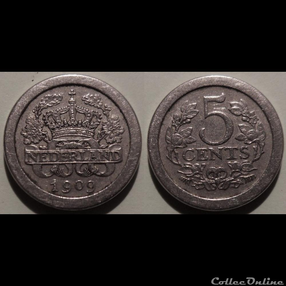 Pays Bas 5 Cents 1909 monnaie monde feodale pays bas 5 cents 1909