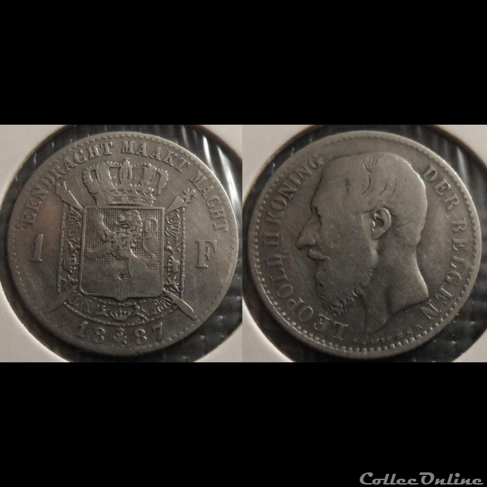 Belgique 1 Franc 1887 Der Belgen monnaie jeton mereaux moderne belgique 1 franc 1887 der belgen