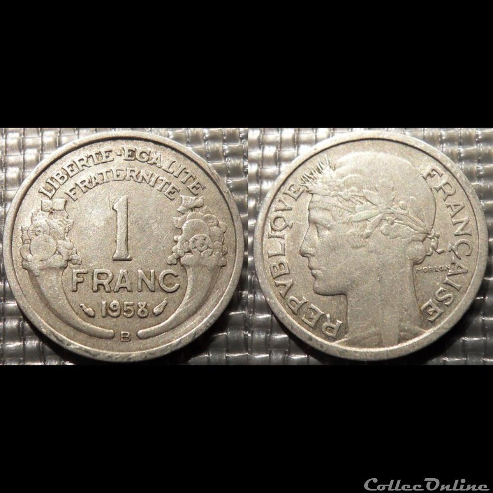 monnaie france moderne hf 1 franc morlon 1958 b 23mm 1 3g