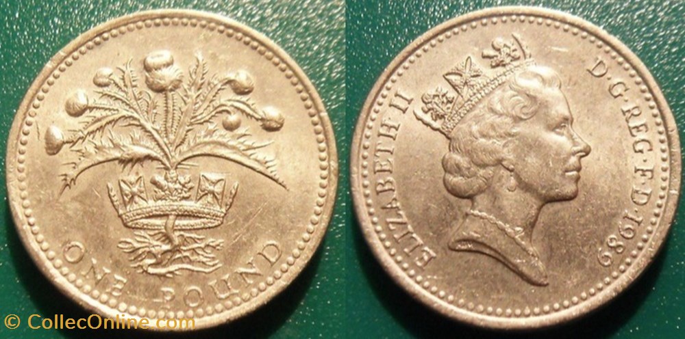 1 Pound 1989 Chardon écossais monnaie monde royaume uni 1 pound 1989 chardon ecossais