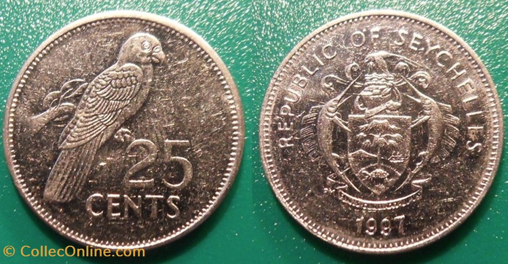 25 Cents 1997 monnaie monde seychelle 25 cents 1997
