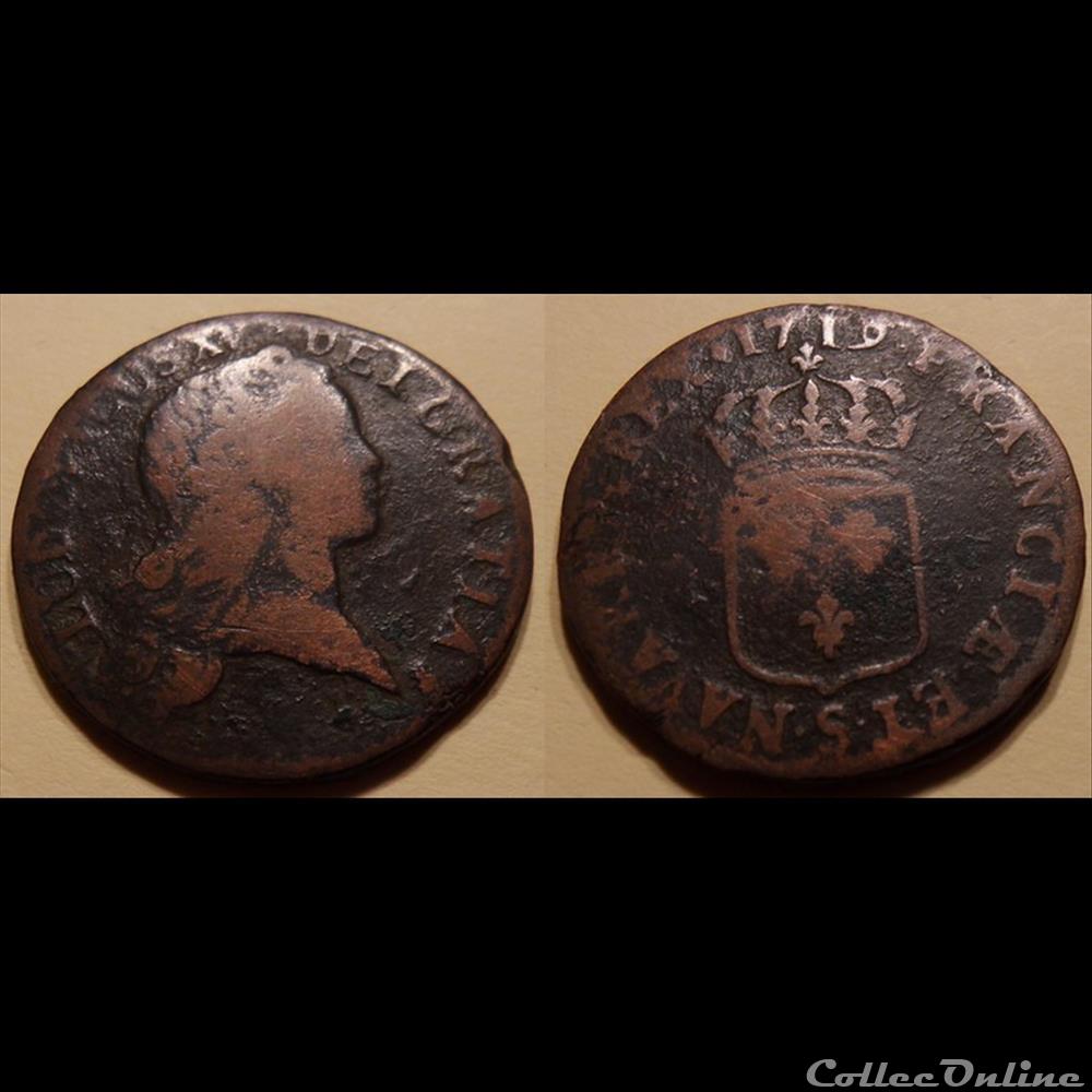 monnaie france royale i7 louis xv sol au buste enfantin 1719 s