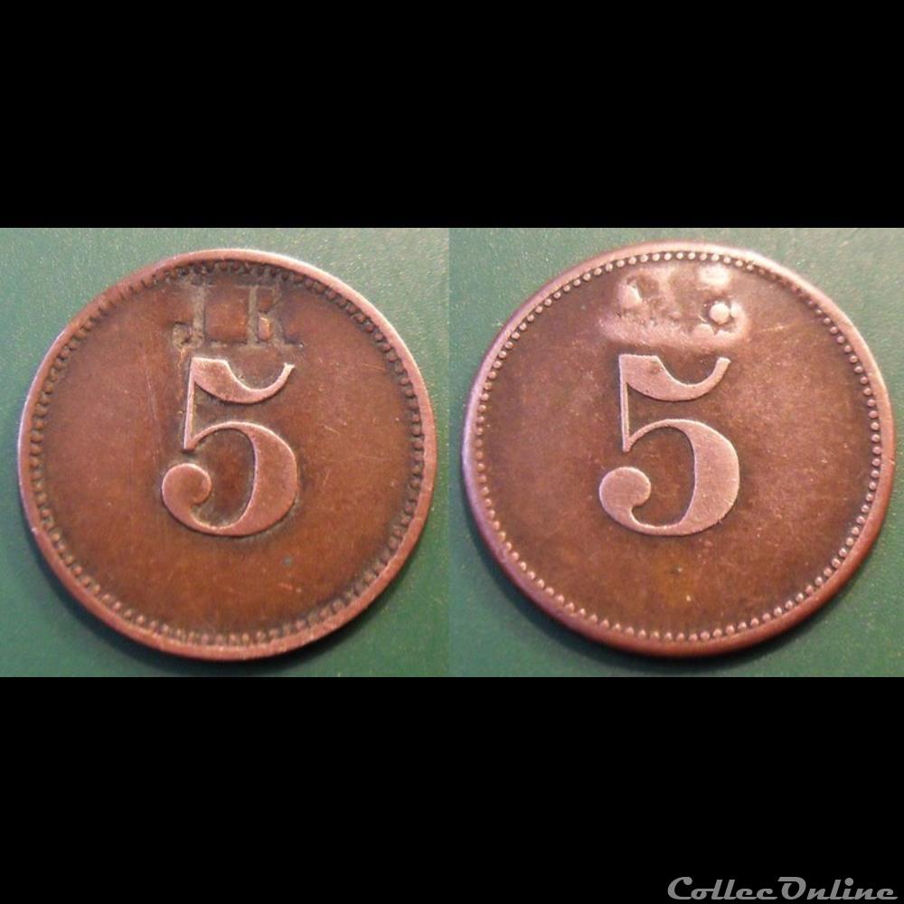 i- Jeton anonyme 5C JR monnaie mereaux i jeton anonyme 5c jr