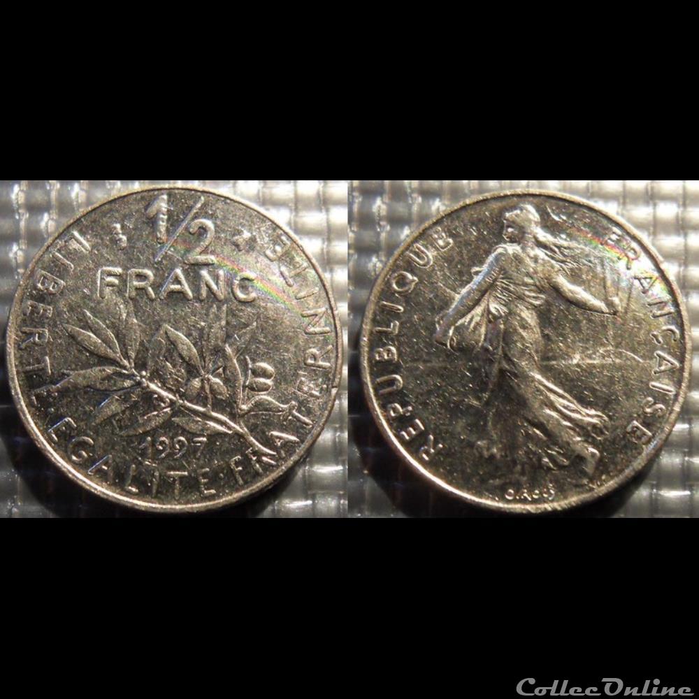 Gl 1/2 franc semeuse 1997 19.5mm 4.5g monnaie france moderne gl 1 2 franc semeuse 1997 19 5mm 4 5g