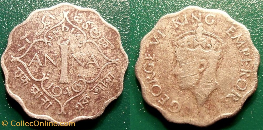 1 Anna 1946 monnaie monde inde 1 anna 1946