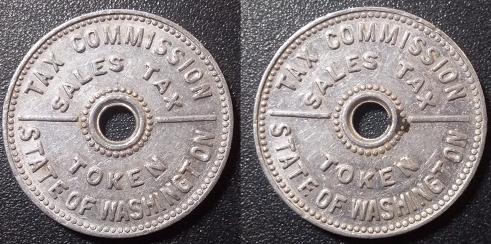 j- Jeton USA Washington Sales Tax Token monnaies paranumismatique jetons poids j jeton usa washington sales tax token