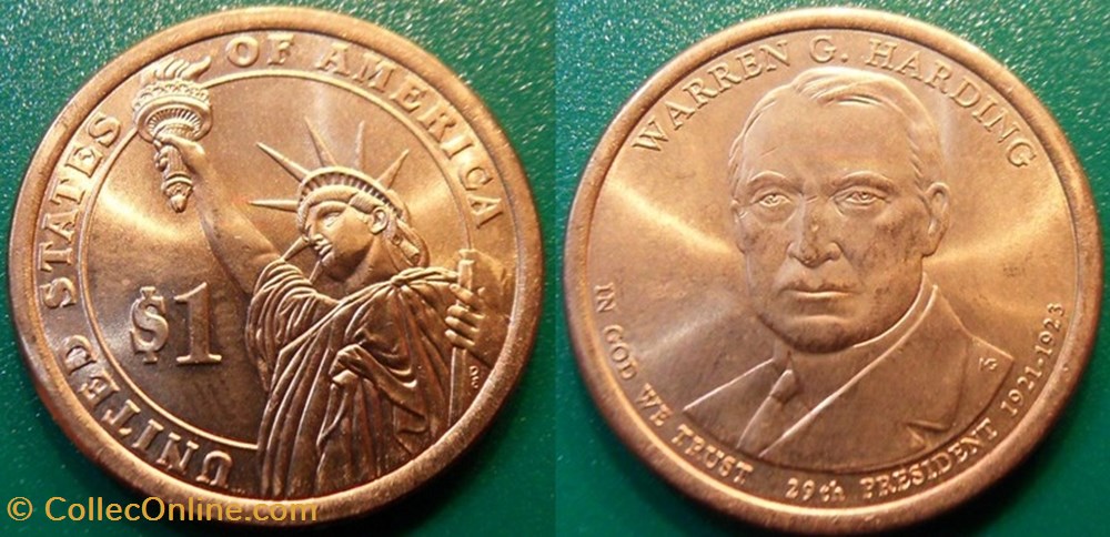 1 dollar Presidents: 1921-1923 Warren G. Harding monnaie monde etat uni 1 dollar presidents 1921 1923 warren g harding