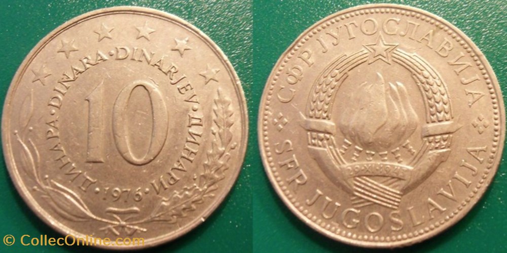 10 Dinars 1976 monnaie monde yougoslavie 10 dinars 1976