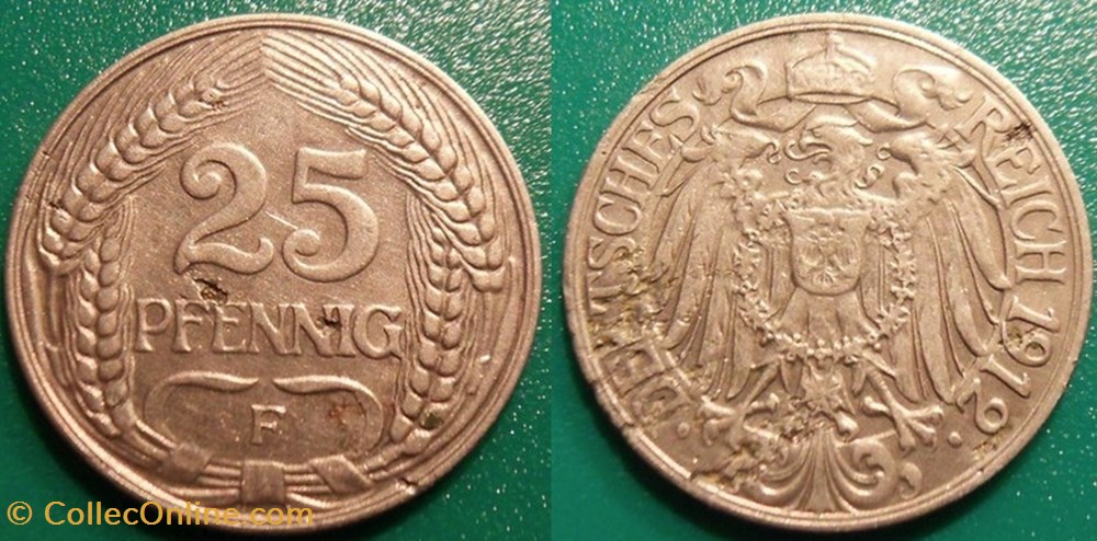Allemagne 25 Pfennig 1912 monnaie monde allemagne 25 pfennig 1912