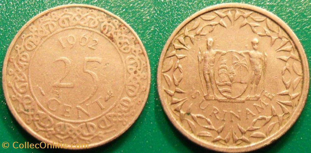 25 Cents 1962 monnaie monde suriname 25 cents 1962