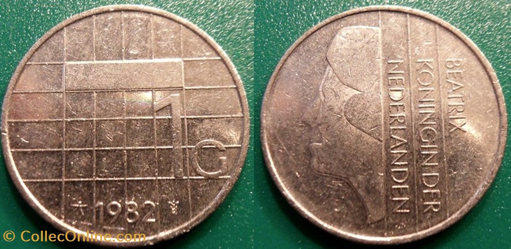 1 Gulden 1982 monnaie monde pay ba 1 gulden 1982