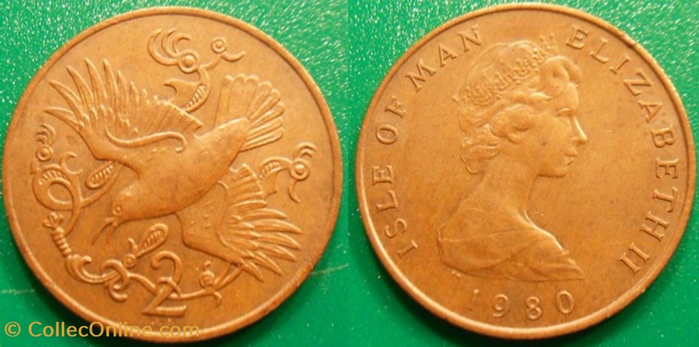 2 Pence 1980 monnaie monde ile de man 2 pence 1980