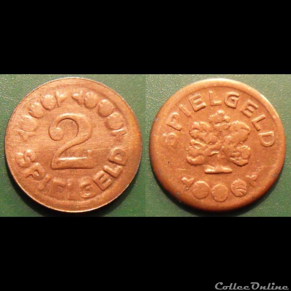 e- J etr Allemagne Spielgeld 2 monnaie jeton mereaux e j etr allemagne spielgeld 2