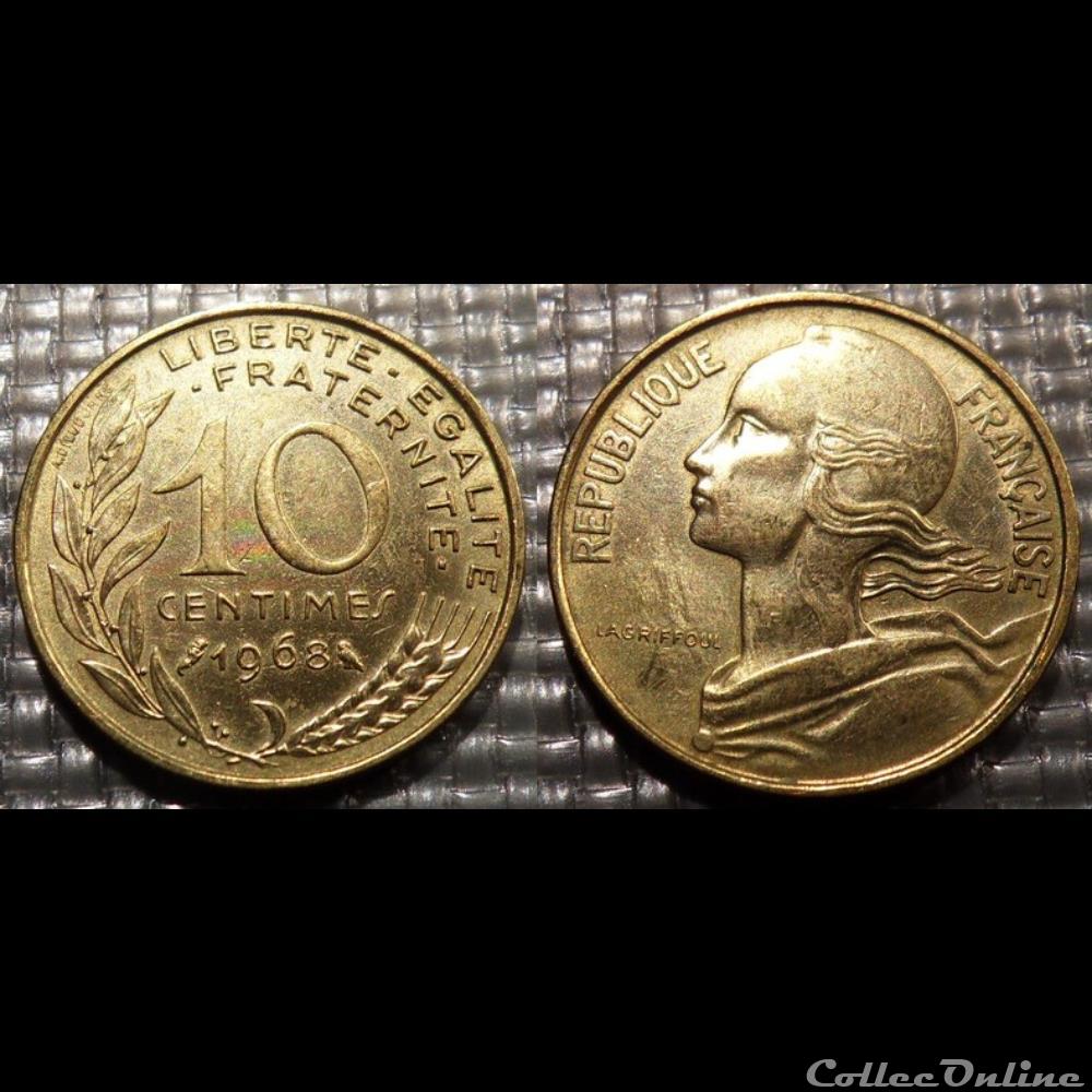 monnaie france moderne di 10 centimes marianne 1968 20mm 3g