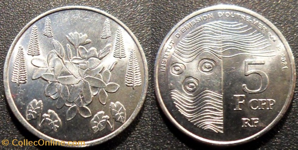 Territoires Français du Pacifique 5 Francs CFP 2021 monnaies colonies francaises territoires francais du pacifique 5 francs cfp 2021
