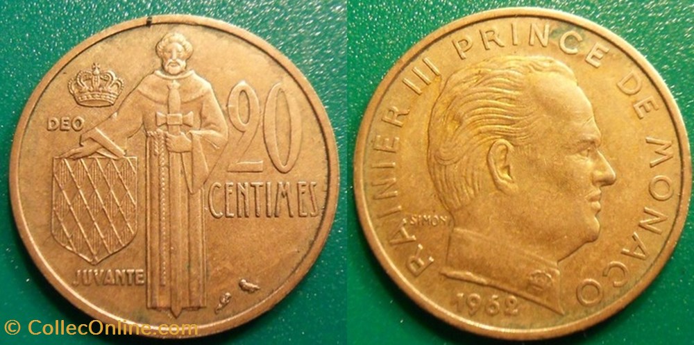 20 Centimes 1962 Rainier III monnaie monde monaco 20 centimes 1962 rainier iii