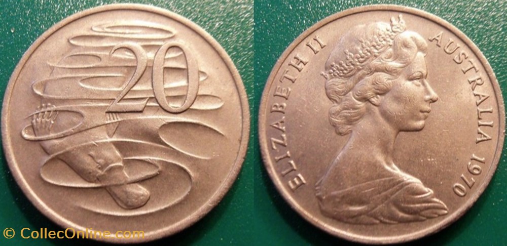 monnaie monde australie 20 cents 1970