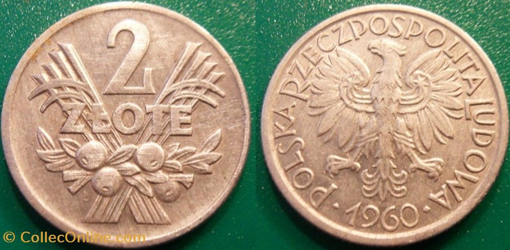 2 Zloty 1960 monnaie monde pologne 2 zloty 1960