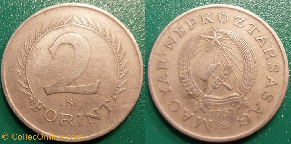 2 Forint 1951 monnaie monde hongrie 2 forint 1951