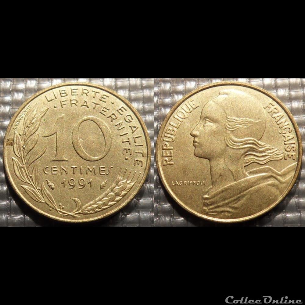 Di 10 centimes Marianne 1991 20mm 3g monnaie france moderne di 10 centimes marianne 1991 20mm 3g
