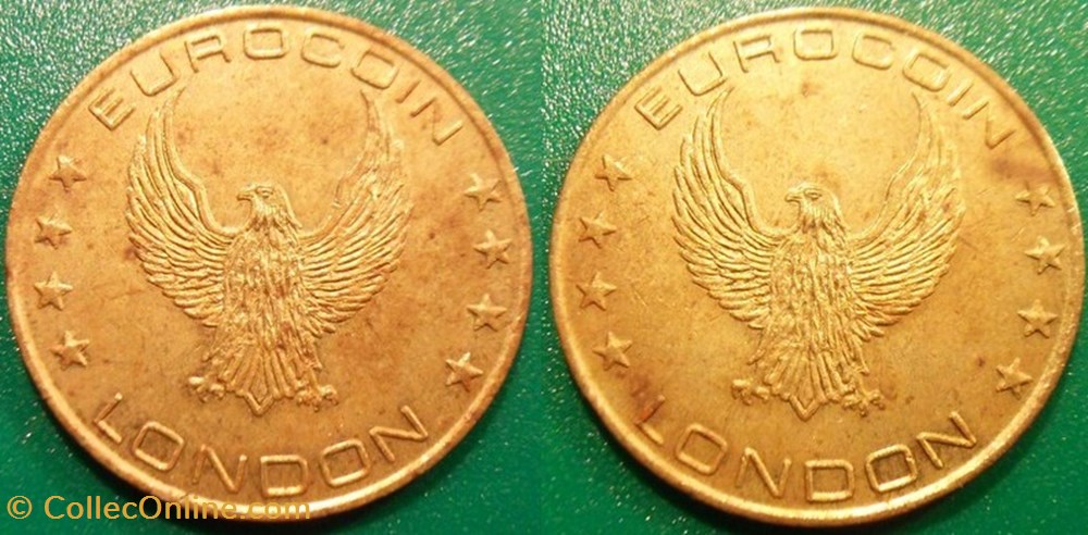 e- J etr Grande Bretagne Eurocoin London monnaies paranumismatique jetons poids e j etr grande bretagne eurocoin london