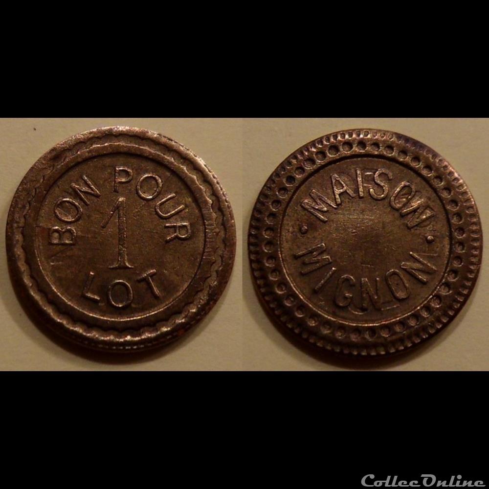 f- Jeton à consommer - jeton échange - bon pour 1 lot Maison Mignon monnaies jetons mereaux f jeton a consommer jeton echange bon pour 1 lot maison mignon
