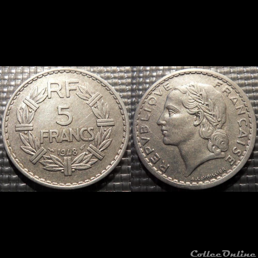 Ke 5 francs Lavrillier 1948 31mm 3.5g monnaie france moderne ke 5 francs lavrillier 1948 31mm 3 5g