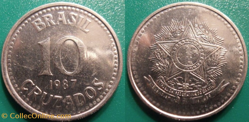 10 Cruzados 1987 monnaie monde bresil 10 cruzados 1987