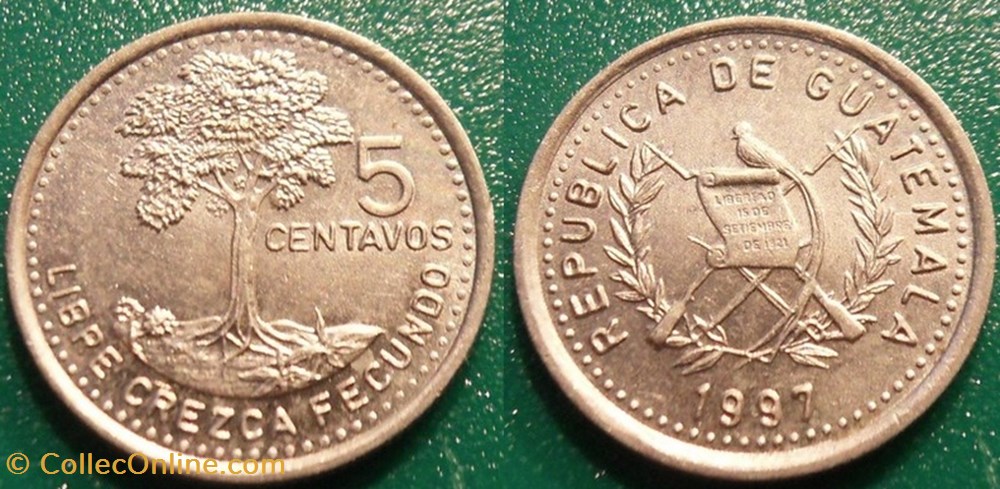 5 Centavos 1997 monnaie monde guatemala 5 centavos 1997