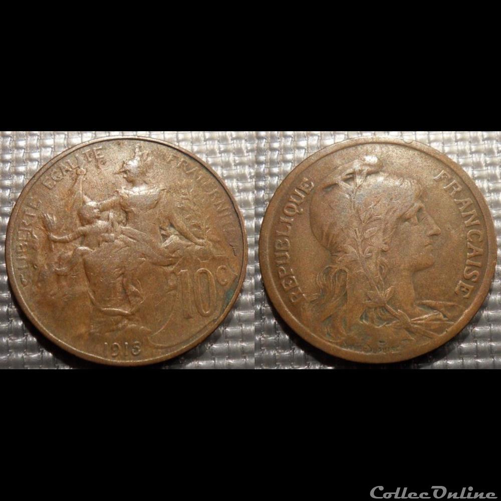 monnaies monde france da 10 centimes dupuis 1915