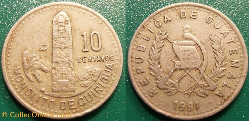10 Centavos 1991 monnaie monde guatemala 10 centavos 1991