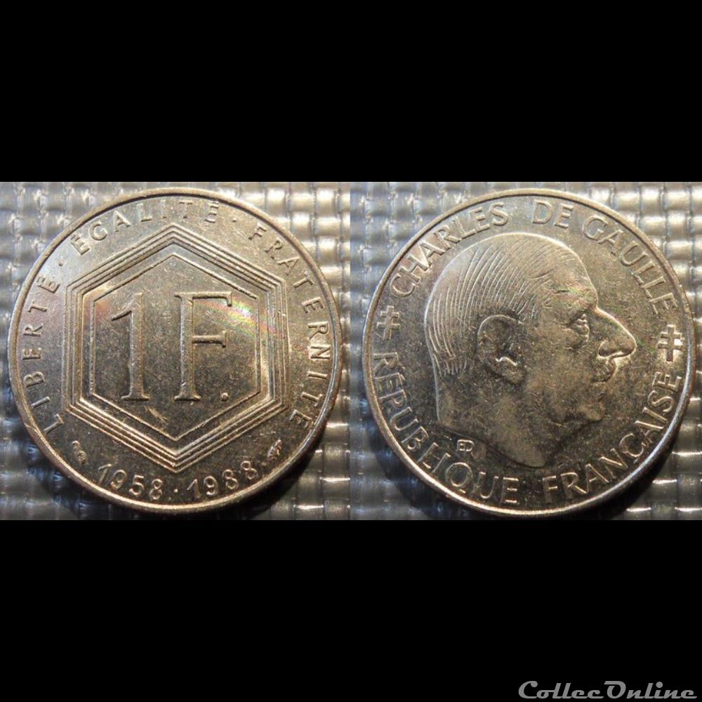 Hh 1 franc Charles de Gaulle 1988 24mm 6g monnaie france moderne hh 1 franc charles de gaulle 1988 24mm 6g