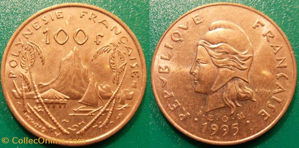 Polynésie Française 100 Francs I•E•O•M• abeille 1995 monnaie france colony polynesie francaise 100 francs i e o m abeille 1995