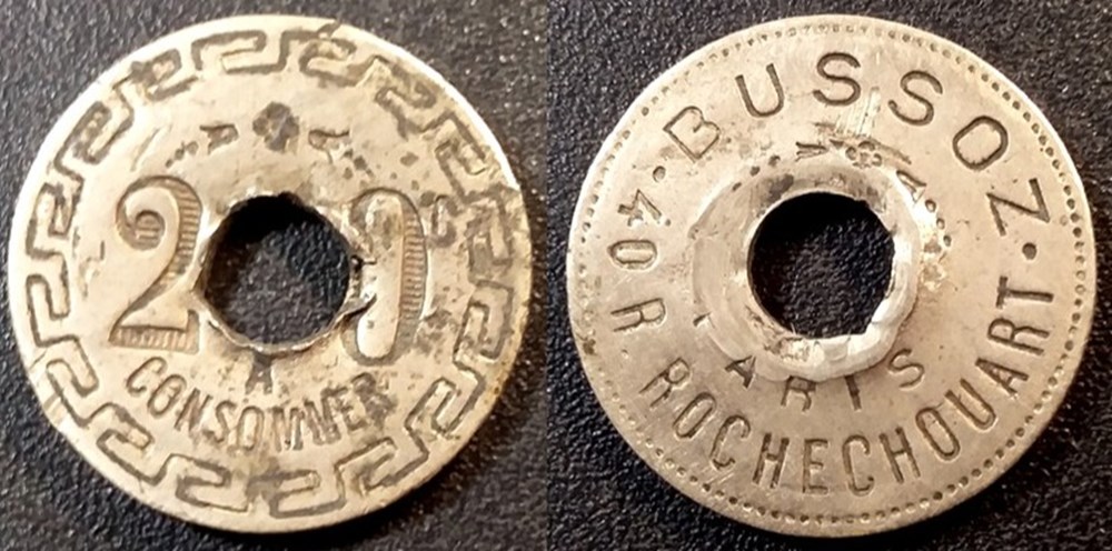 fb- Bussoz - Jeton à consommer 20 C. monnaies paranumismatique jetons poids fb bussoz jeton a consommer 20 c
