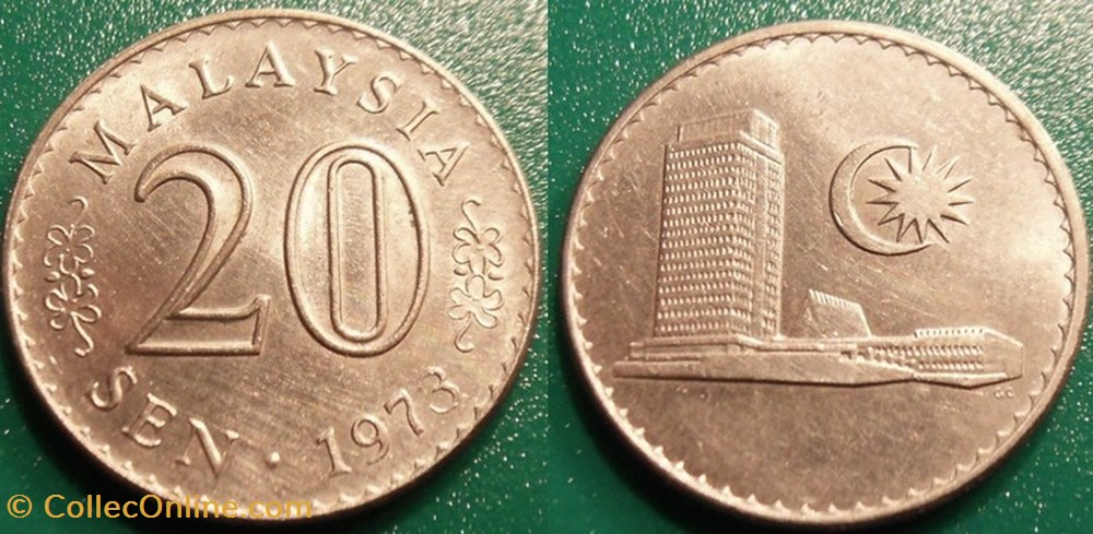 20 Sen 1973 monnaie monde malaisie 20 sen 1973