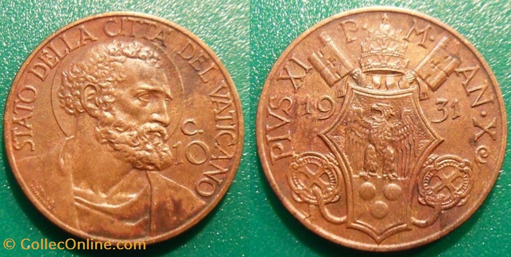 10 Centesimi 1931 Pie XI monnaies monde vatican 10 centesimi 1931 pie xi