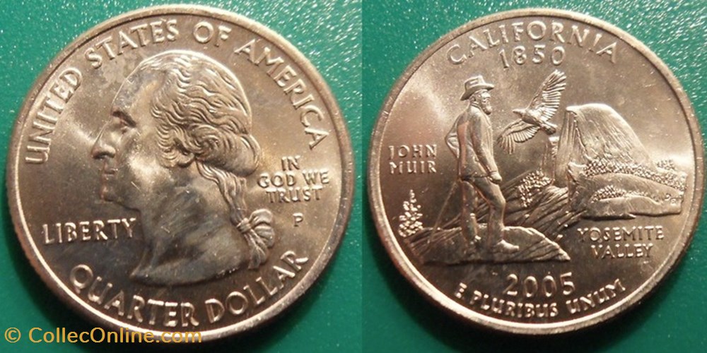 1/4 dollar 2005 P California monnaie monde etat uni 1 4 dollar 2005 p california