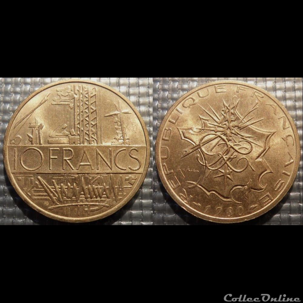 Lg 10 francs Mathieu 1980 26mm 10g monnaie france moderne lg 10 francs mathieu 1980 26mm 10g