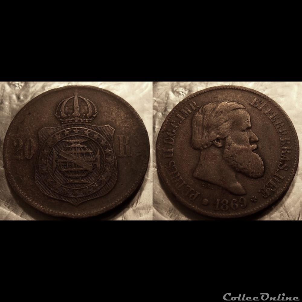 monnaie monde bresil 20 reis 1869