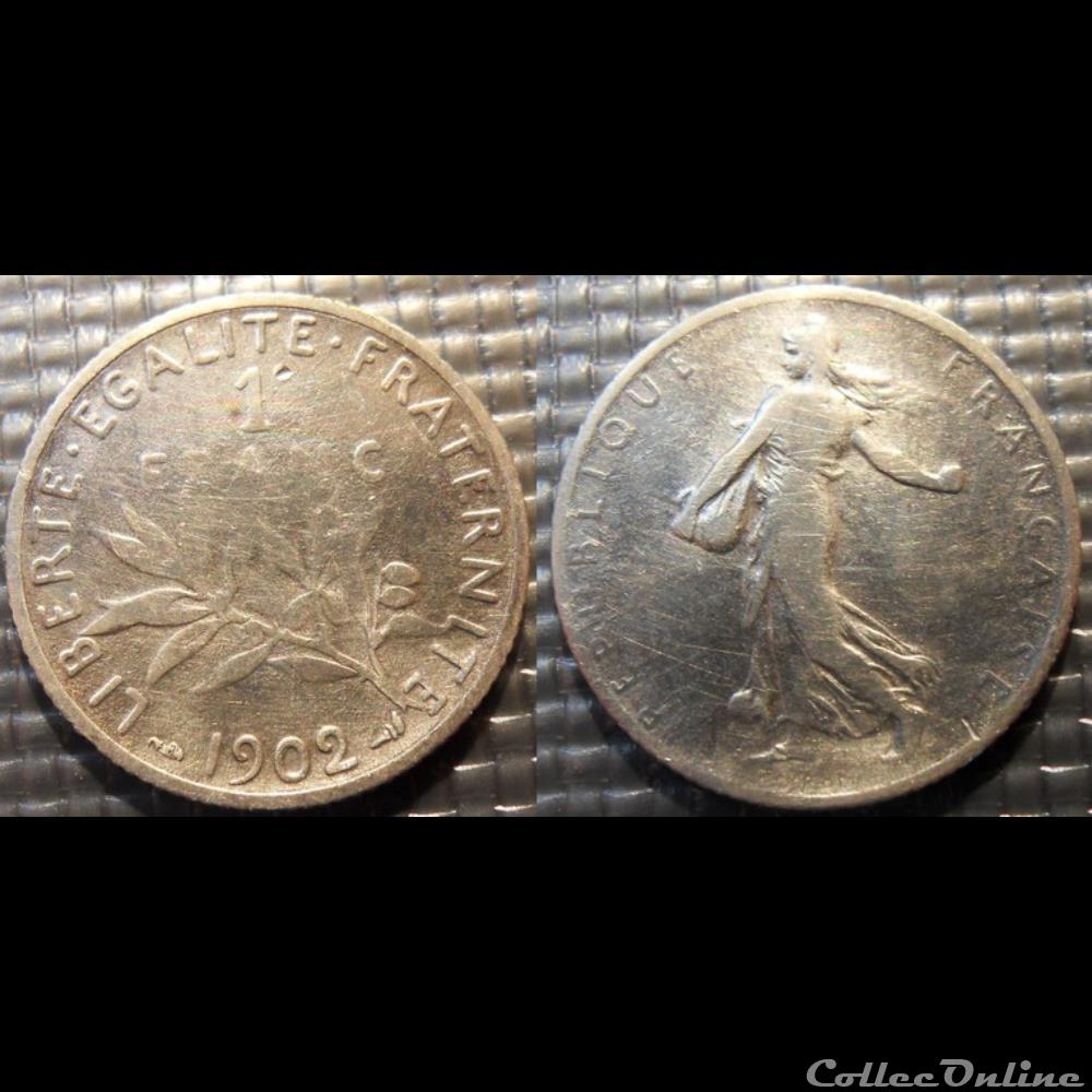Ha 1 franc Semeuse 1902 23mm 5g monnaie france moderne ha 1 franc semeuse 1902 23mm 5g